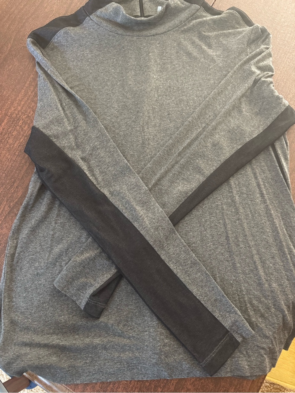 Anatomie Gray Long Sleeve Tee with Black Trim
